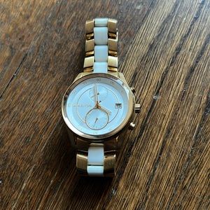Michael Kors gold and white watch